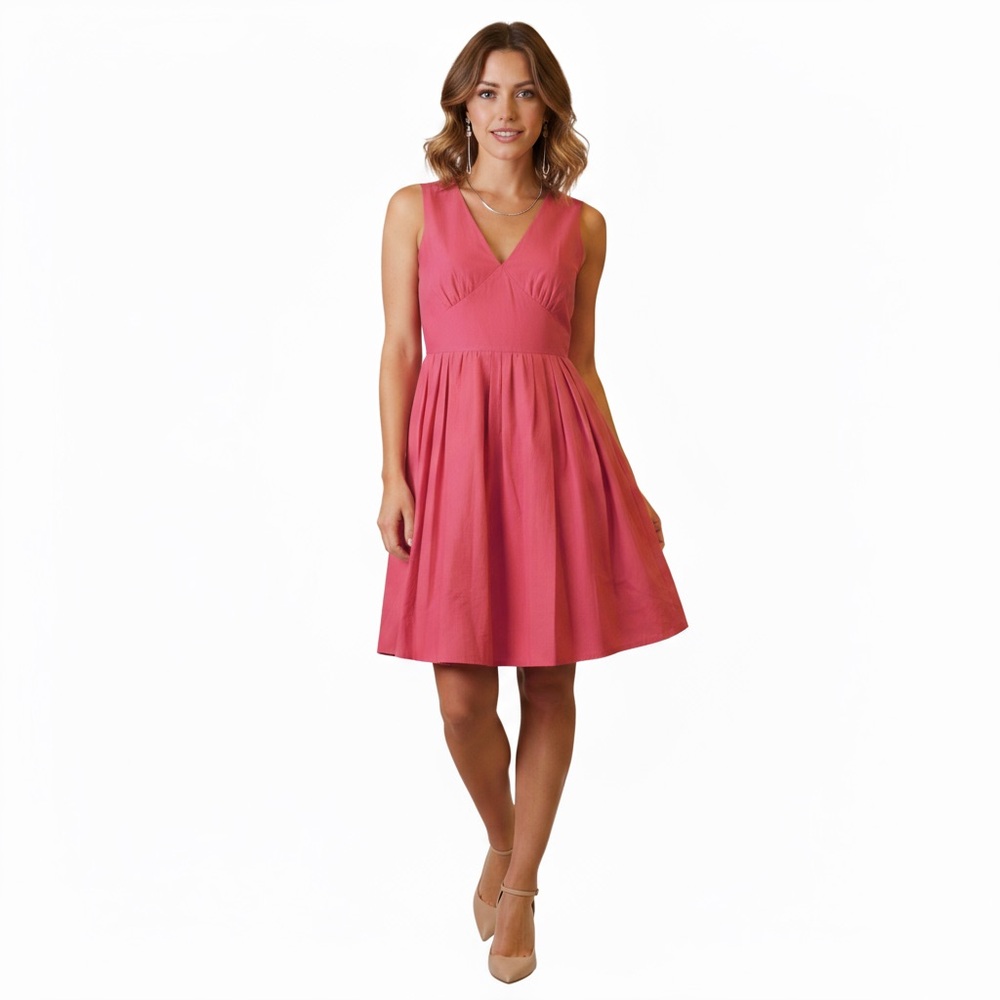 J.Crew Hot Pink V-Neck Fit & Flare Dress – Size 00